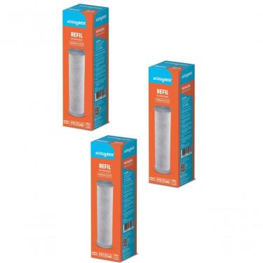 Imagem de Kit 03 Un Refil Acquabios Para Filtros Tipo Pou Acqua 230 Ou De 9.3/4\"