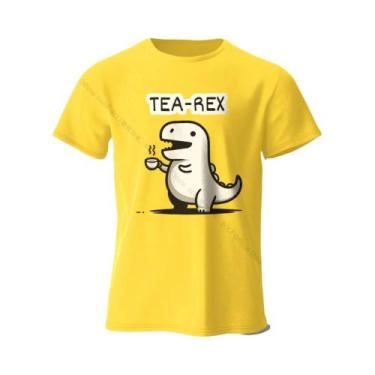 Imagem de Camiseta Masculina Macia E Respirável 100% Algodão Com Estampa De Dino