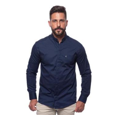 Imagem de Camisa Masculina Acetinada Gola Padre Manga Longa Elastano - Teodoro, 
