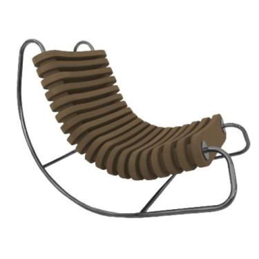 Imagem de Cadeira de Balanço Orgânica Base Inox Anelídeos - Prima Design