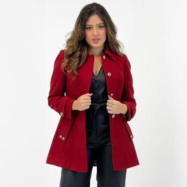 Imagem de Casaco Malise 7/8 em Lã Batida Feminino-Feminino