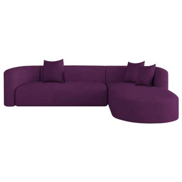 Imagem de Sofá Modular Celinne Luxuoso Sala De Estar Decoração Luxo 265cm Suede Roxo