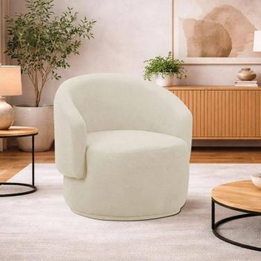 Imagem de Poltrona Decorativa Sala de Estar Recepção Jasmine Bege