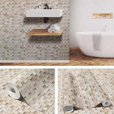 Imagem de Papel De Parede Vinílico Pastilha Banheiro Cozinha 3m - Congratulation