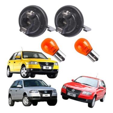 Imagem de 2 Soquetes Da Seta + 2 Lâmpadas Laranja Farol Vw Gol G4 - auto eletric
