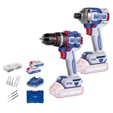 Imagem de Kit Parafusadeira e Furadeira de Impacto Tramontina by TOTAL 20V Brushless Alto Torque...