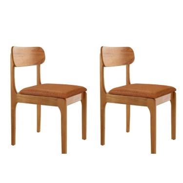 Imagem de Conjunto Com 2 Cadeiras De Jantar Star Moderna Mobília Star Caramelo / Imbuia Nat.