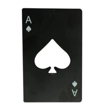 Imagem de Abridor Garrafa Em Formato Carta Inox Espada Baralho Poker - Coisaria