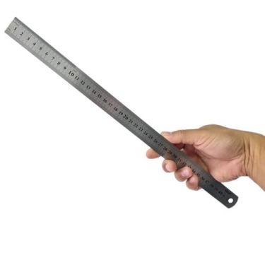 Imagem de Régua Escala De Aço Inox Graduada 40cm ( 16") x 25,4mm (1") x 0,6mm KI