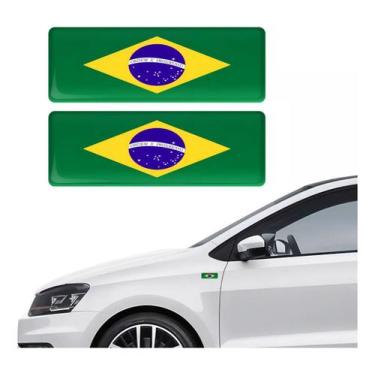 Imagem de Par Adesivos Bandeira do Brasil Relevo Compatível BD13 - SPTS