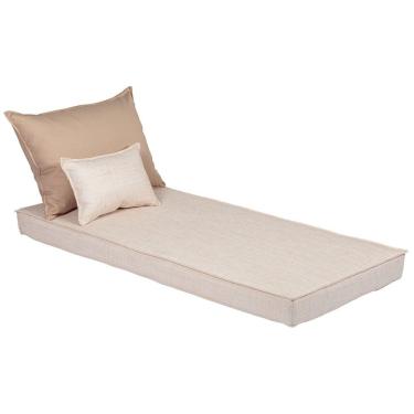 Imagem de Conjunto Estofado para Chaise Mood Estrutura em Metal Tecido Impermeável para Área Externa Bege Tramontina