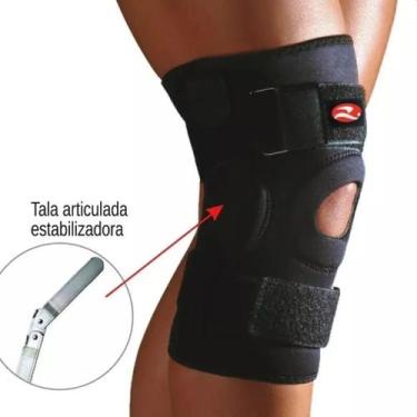 Imagem de Joelheira com tala articulada neoprene realtex 0750, M, Preto