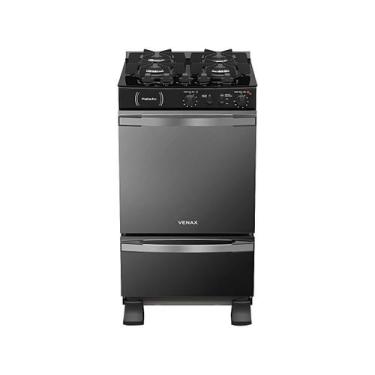 Imagem de Fogao a Gas 4 Bocas Venax Palladio Vitreo Preto, Preto, 110V
