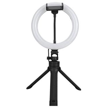 Imagem de Anel de selfie LED de 8" com suporte de tripé, anel de maquiagem de mesa ajustável regulável perfeito para fotografia de transmissão ao vivo