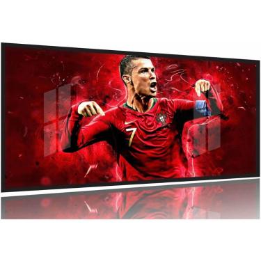 Imagem de Quadro Decorativo Futebol Cristiano Ronaldo 130x60 Moldura Preta 2x2
