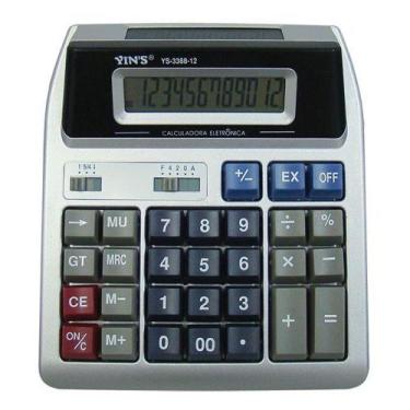 Imagem de Calculadora Digital De Mesa Com 12 Dígitos Visor Duplo Yins Ys-3388-12