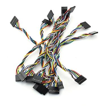 Imagem de ZYAMY 10 pçs 8P linha Dupont 8P pinos 2,54 mm pitch fêmea para fêmea cabo dublê conector multicolorido jumper fio para placa de pão 20 cm