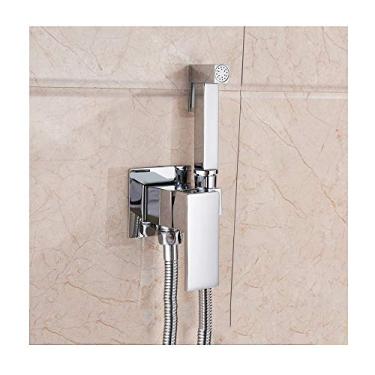 Imagem de Pulverizador de bidé com água fria e quente latão portátil lavador de fraldas de pano conjunto pulverizador de chuveiro de parede de furo único chuveiro torneira de bidé para limpeza de vaso