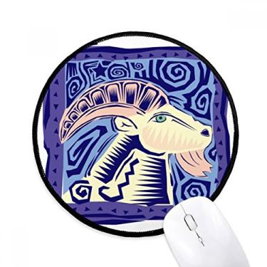 Imagem de DIYthinker Constelação Áries México Cultura Gravação Mouse Pad Desktop Escritório Tapete Redondo para Computador