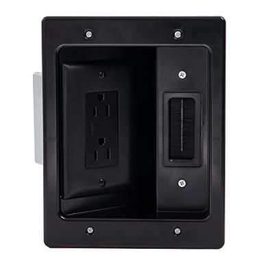Imagem de Legrand, Preto, 5.1, HT2102-BK-V1, Gerenciamento de cabo, Kit de energia para TV de parede, Home Office e Theater, HT2102BKV1