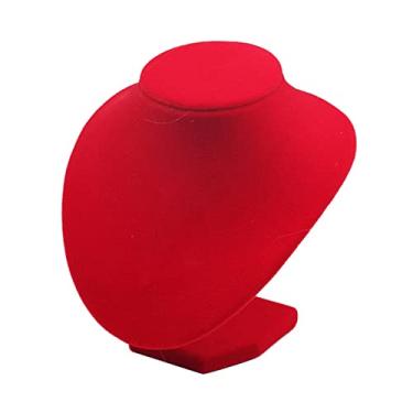 Imagem de simhoa Moda de exibição busto cor vermelha prateleira prateleira para decoração de estável suporte para pingente suporte para gargantilha, Baixo