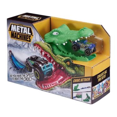 Imagem de Pista Metal Machines Crocodilo Pista Croc Attack Lançador com Mini Carrinho Brinquedo Candide