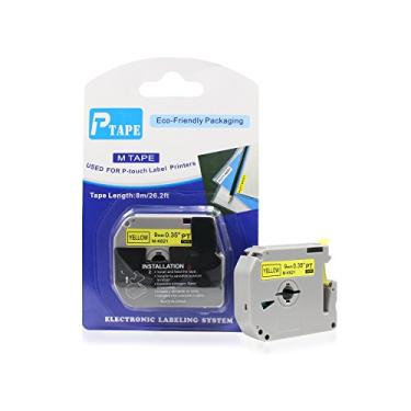 Imagem de Fita Compatível MK-621 Amarela 9mm para Rotulador Brother PT-65 PT-70 PT-80 PT-85 PT-70BM