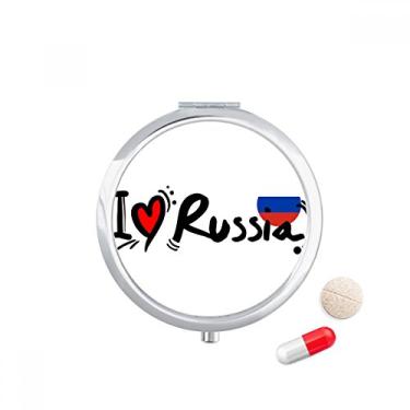 Imagem de I Love Russia Bandeira de Palavra Love Heart Illustration Caixa de Armazenamento de Remédio Dispensador de Recipiente
