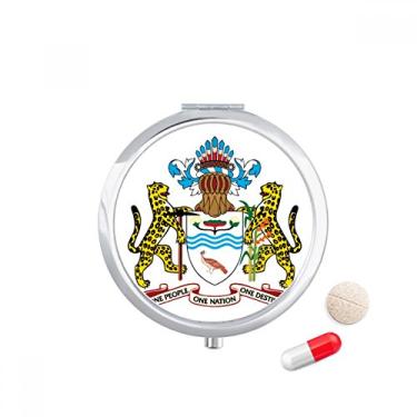 Imagem de Estojo de comprimidos com emblema nacional Guyana América do Sul com compartimento para armazenamento de medicamentos