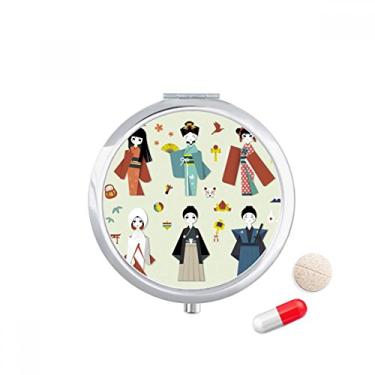 Imagem de Porta-comprimidos tradicionais japoneses locais para meninas, caixa de armazenamento de remédios