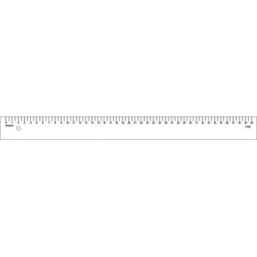 Imagem de Régua de Apoio para Cortador Rotativo e Estilete, em Fórmica Branca 3 mm, 7140F – Trident, 7140F, Branca, 420 x 35 x 3 mm