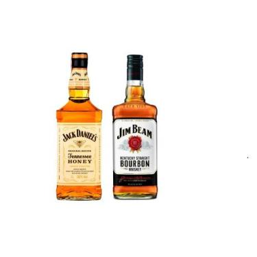Imagem de Kit Whiskey Jack Daniel's Honey + Jim Beam Bourbon 1L Cada - Jack Dani