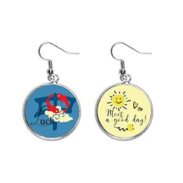 Imagem de China Carpa Good Luck Blessings Brinco de flor de sol joia moderna