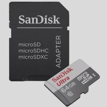 Imagem de Cartão Memória 64GB Micro sd Card Sandisk Ultra Original