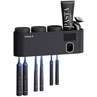 Imagem de Desinfetante UV Para Escova De Dentes, Suporte Para Escova De Dentes Para Banheiro, Com Função De Esterilizador, Sem Perfuração E Sem Pregos, Durável E Estável, Sem Fio Montado Na Parede, Organiza