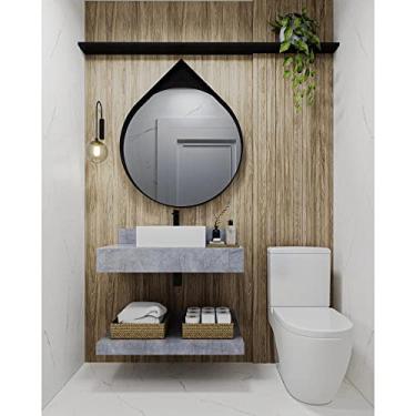 Imagem de Prateleira em Porcelanato para Banheiro 80cm Darabas Agardi Grafite