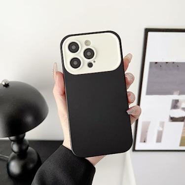 Imagem de Fashion Simple Contrast Color Skin Sense Large Window 2 in 1 Package Full Case Protective Phone for iPhone 14 13 Pro Max XS Max, Black White, For iphone 12