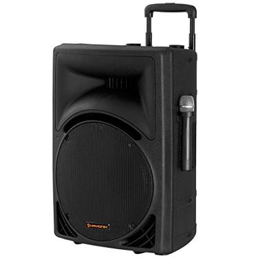 Imagem de Caixa Acustica Ativa 150W USB/SD/FM C/2 Microfones S/FIO e Bateria Interna INFINITY 3000 Preta Hayonik