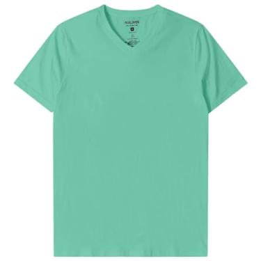 Imagem de Camiseta Básica Decote V Masculina Malwee 1000004422V1 Cor:Verde;Tamanho:GG