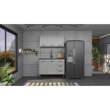 Imagem de Conjunto Cozinha Gabinete C/ Armario Suspenso 100% Aço 1.20 Mt - Cozimax