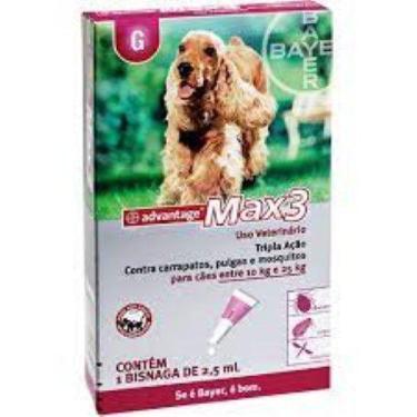 Imagem de Antipulgas E Carrapatos Advantage Max 3 Para Cães De 10 A 25Kg 2,5ml 1