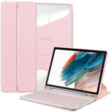 Imagem de Estojo para tablet, capa para tablet Capa magnética removível para tablet com teclado compatível com Samsung Galaxy Tab A8 10,5 polegadas SM-X200/X205/SM-X207 2021 2022 Capa inteligente flip com capa
