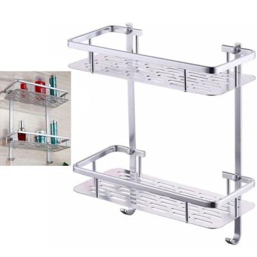 Imagem de Porta Shampoo Condicionador Sabonete Organizador Aluminio Box Resistente Multiuso Banheiro Banho Chuveiro
