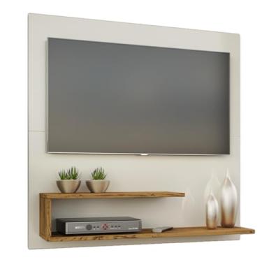 Imagem de Painel Estante para Tv Home Oralndo Smart 32 Polegadas Nicho Sala Quarto (Off White Freijó)