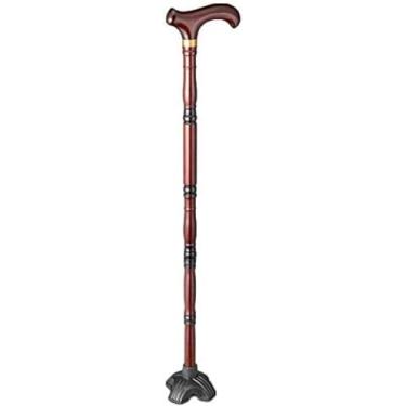 Imagem de Bengala de madeira feita à mão com base de borracha antiderrapante, bengalas de faia ajustáveis ​​com alça de pulso, muletas, corrimão para homens e mulheres na moda, estilo 5,90 cm