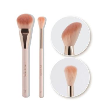 Imagem de Albeaut Conjunto de pincéis de maquiagem para blush, bronzeador e contorno para aplicação de maquiagem facial impecável - vegano e livre de crueldade (pincel facial + liquidificador)