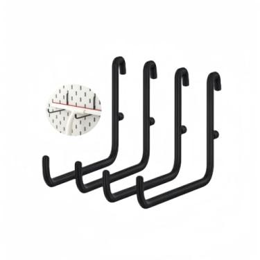 Imagem de DODXIAOBEUL Pacote com 4 ganchos de pegboard estilo L, acessórios de Pegboard, ganchos longos para pendurar 9,5 cm, fones de ouvido ou escovas, martelo ou vassoura, ganchos de armazenamento em forma