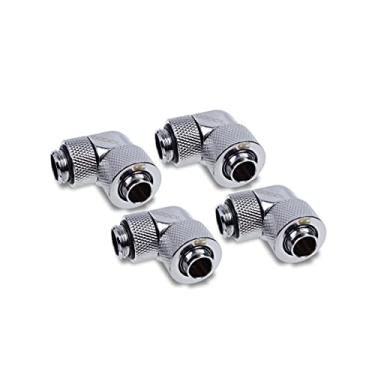 Imagem de Alphacool Eiszapfen 13/10 mm encaixe de compressão 90° rotativo G1/4-4 peças conjunto cromado
