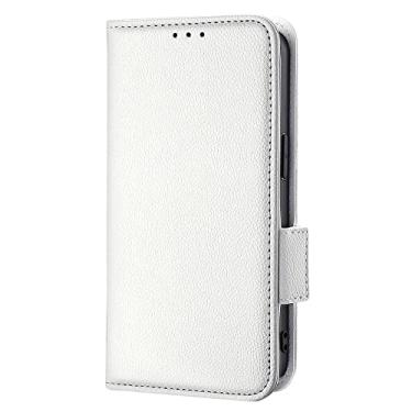 Imagem de Diaobaolee Capa compatível com Xiaomi Redmi 9C NFC, capa flip de couro com compartimento para cartão, design de carteira, trava magnética, capa de couro estável branca