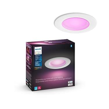 Imagem de Philips Hue Luz LED embutida inteligente de 5/6 polegadas - Luz branca e colorida que muda de cor - 1 pacote - 1100LM - Controle com o aplicativo Hue - Compatível com Alexa, Google Assistant e Apple